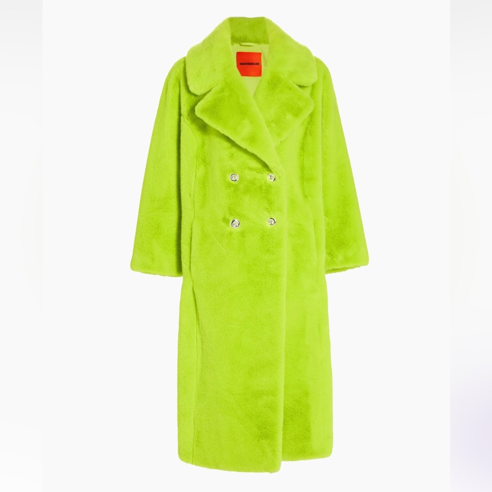 Lime Green Faux Fur Coat